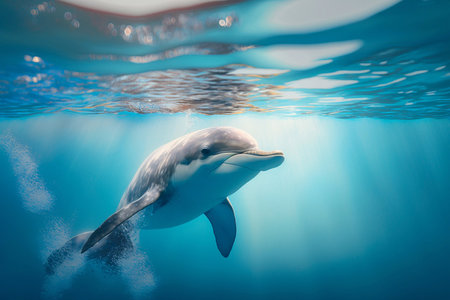 wild dolphins. Generative AIの素材