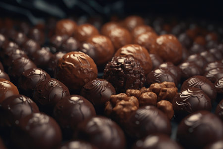 Assortment of chocolate candies. Generative AIの素材