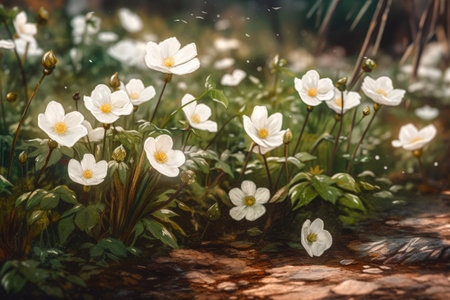 watercolor flowers. Generative AIの素材