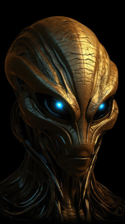 Abstract photorealistic alien portrait. Generative AIの素材