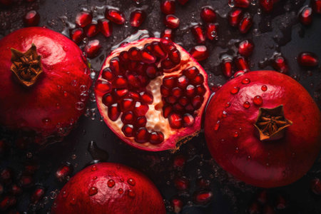 fresh pomegranate background. Generative AIの素材