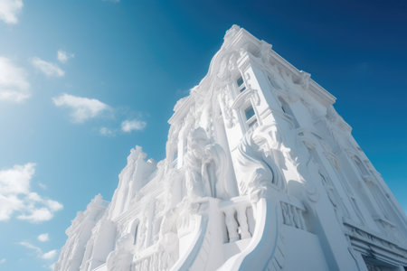 White backdrop with blue skies. Generative AIの素材