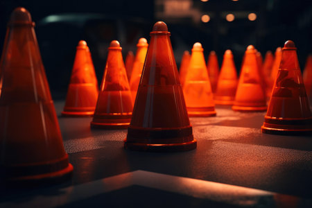 traffic cones. Generative AIの素材