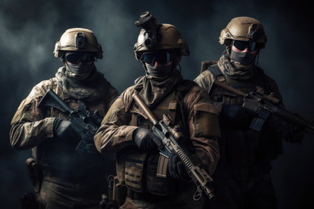 Powerful Guardians of the Frontline. Generative AIの素材