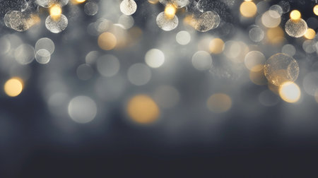 Spellbinding Charcoal Hues: Intriguing Gray Bokeh on Dark. Generative AIの素材