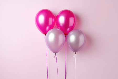 Joyful Pink Balloons. Generative AIの素材
