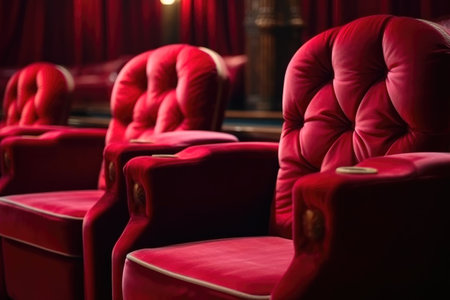 Antique Armchairs in Traditional Theater Settings. Generative AIの素材