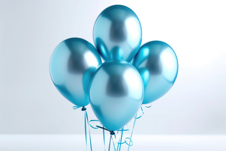 Blue Balloon Bouquet. Generative AIの素材