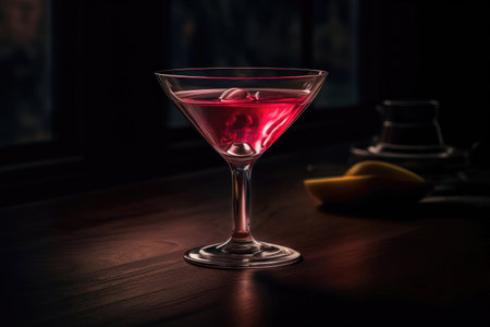 Elegant Cosmopolitan Cocktail in a Glass. Generative AIの素材