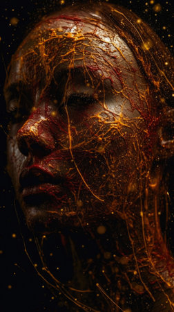 Golden Seduction: Unveiling the Power of Glamour. Generative AIの素材
