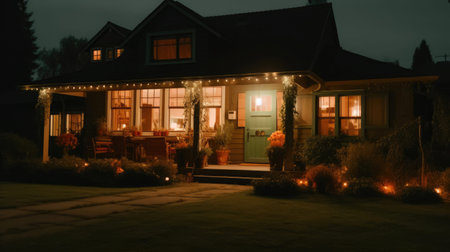 Warmth and Serenity: A Home Embraced. Generative AIの素材