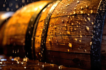 A Close-Up in the Wine Cellar. Generative AIの素材