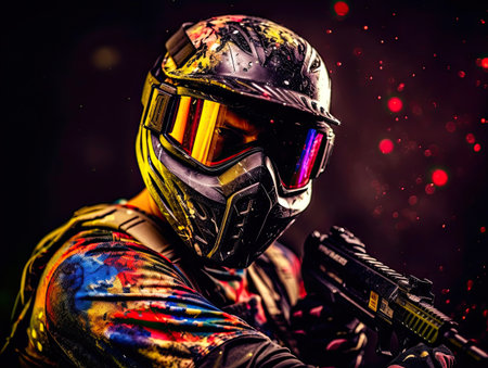 Paintball Warrior. Generative AIの素材