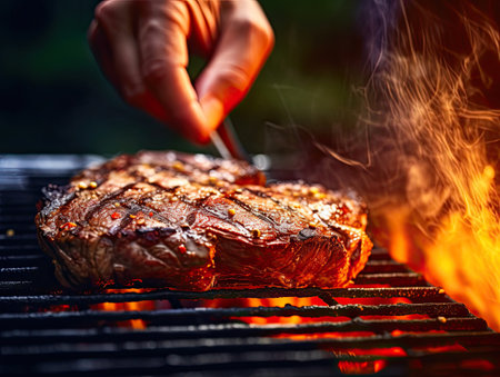 The Perfectly Charred Steak. Generative AIの素材