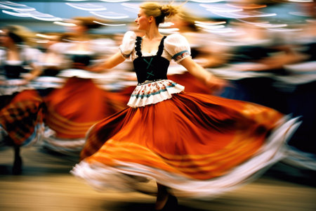 Capturing the Vibrant Traditions of Bavarian Folk Dancing. Generative AIの素材