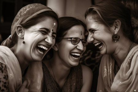 A Genuine Moment of Laughter. Generative AIの素材