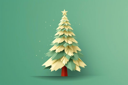 Modern Minimalist Xmas Tree Vector Illustration. Generative AIの素材