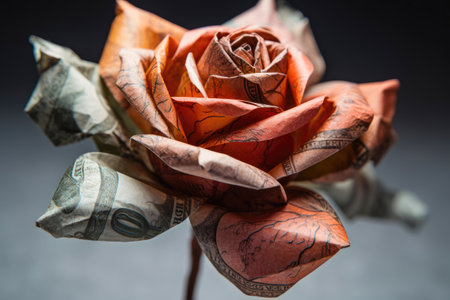 Dollar Petals: A Floral Tribute to Wealth. Generative AIの素材
