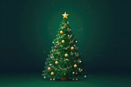Dreamy Evergreen Illumination. Generative AIの素材