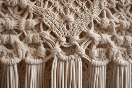 Mesmerizing Gray Macrame Pattern. Generative AIの素材