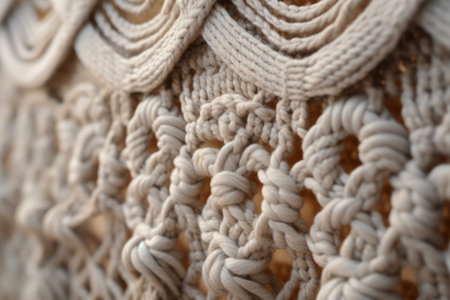 Mesmerizing Gray Macrame Pattern. Generative AIの素材
