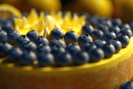 Tempting Citrus Blueberry Cheesecake Dessert. Generative AIの素材
