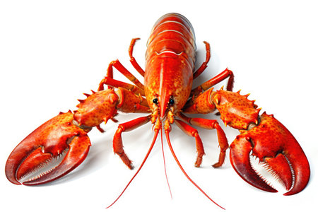 Premium Quality Lobster on a Pure White Background. Generative AIの素材