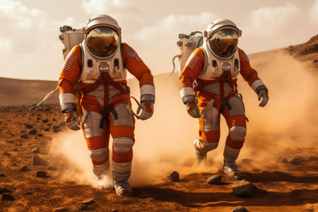 Unveiling Mars: Astronauts Unleash a New World. Generative AIの素材