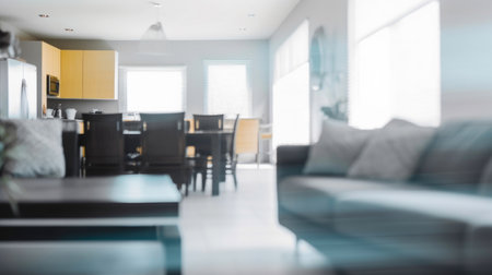 Dreamy Blurred Background of Couches in a Living Room. Generative AIの素材