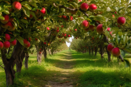 Rustic Charm of the Apple Orchard. Generative AIの素材