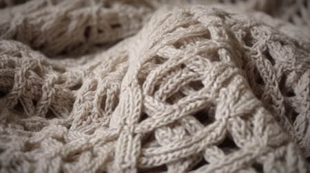 A Delicate White Blanket with Beige Highlightsの素材