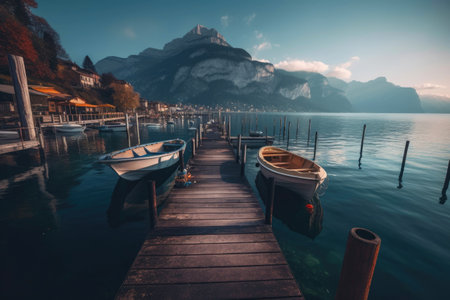 Landscape with Boat and Pierの素材