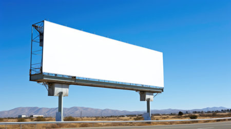 Sky-high Marketing: Blank Billboard in Blueの素材