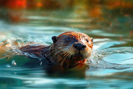 Lively Otter Delight in Vivid Watersの素材