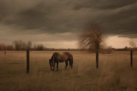 Serenity of Horses in the Open Pastureの素材