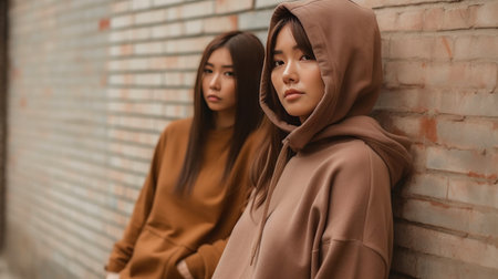 Woman in Brown Hoodie and Sweatpantsの素材