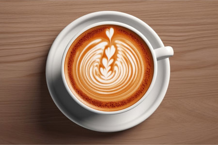 Morning Coffee Bliss: Cappuccino from Aboveの素材