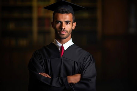 Handsome Indian Student in Graduation Attireの素材