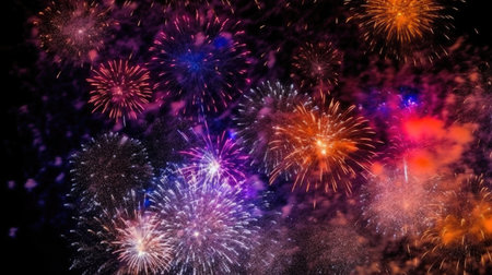 Dazzling Fireworks Lighting up the Darknessの素材