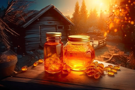 Village Moonshine Glowing in the Lightの素材