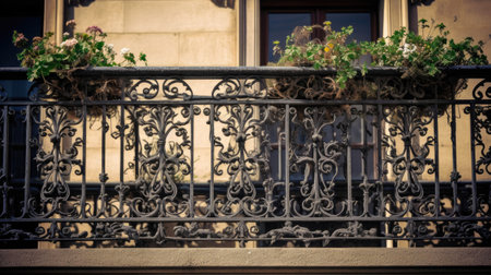 Charming Handcrafted Wrought Iron Balcony Railsの素材