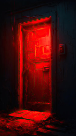 Eerie Glow: The Mysterious Closed Doorの素材