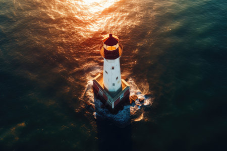 Lighthouse Watchtower from the Skyの素材