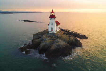 Lighthouse Towering Over the Coastの素材
