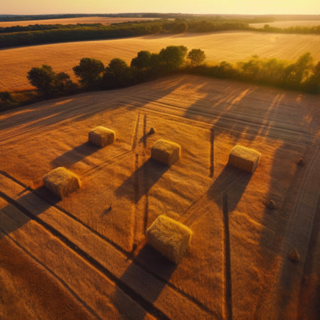 Bird's Eye View of Fields and Cropsの素材