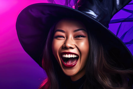 Radiant Smiles and Witchy Styles: Asian Halloween Delightの素材