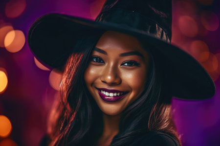 Captivating Young Witch on Halloweenの素材