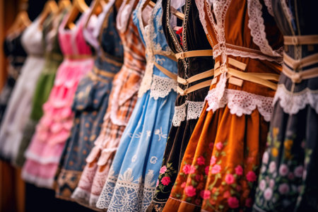 Intricate Details of Traditional Oktoberfest Dirndlsの素材
