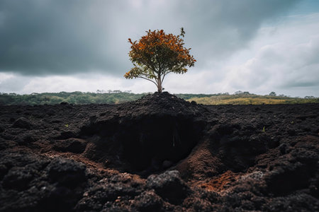 A Lone Tree on Black Soilの素材