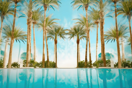 Lush Palms: A Luxurious Model amidst Nature's Beautyの素材
